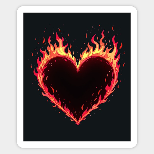 Heart On Fire Sticker by CreativeSage